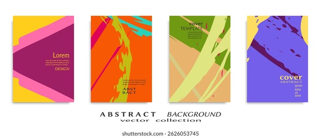 Abstract universal grunge art texture, web header template. Collage page, design for card, invitation, brochure brush strokes style, banner idea, book cover, booklet print, flyer sheet a4