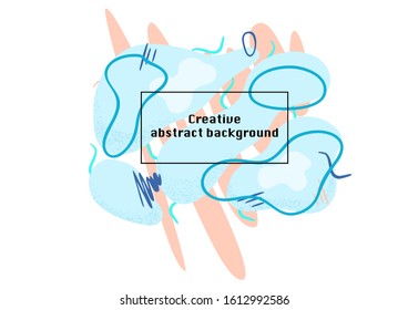 Abstract universal header template. Colored spots and strokes isolated on white background cover template. Vector illustration