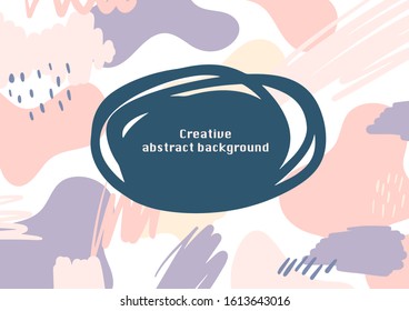 Abstract universal header template. Colored spots and strokes isolated on white background cover template. Vector illustration