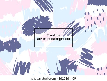 Abstract universal header template. Colored spots and strokes isolated on white background cover template. Vector illustration