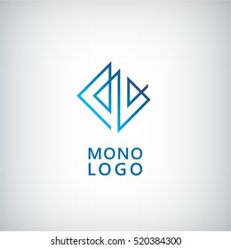 Abstract universal premium logo design. Creative line symbol. Simple vector icon in a modern style, monogram