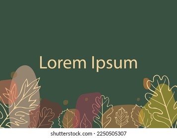Abstract universal template in autumn colors. For wedding, birthday, invitation, poster, business card, page cover, brochure, email header, post in social networks, advertising, corporate style.