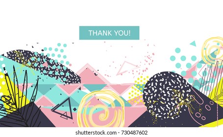 Abstract universall header. Modern graphic design. Hand Drawn creative textures. Web, poster, invitation, brochure, business card design idea. Vector trendy illustration.