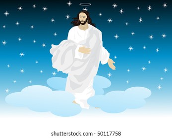 abstract universe background with jesus christ