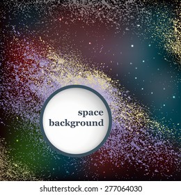 Abstract universe background. Vector background - galaxies with shining stars. Deep space backdrop for presentation or website.