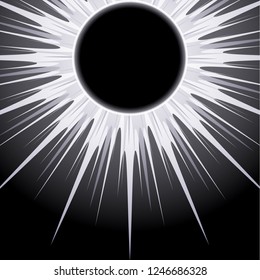 Abstract universe. Creative background outer space with eclipse. Vector illustration.