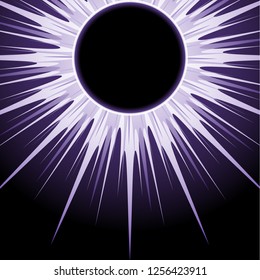 Abstract universe. Creative background outer space with eclipse. Vector illustration.