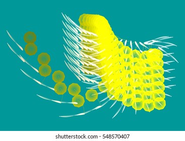 Abstract unusual geometrical illustration. Digital artwork for creative graphic design.