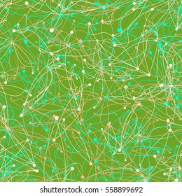 Abstract unusual geometrical seamless pattern. Chaotic lines.