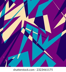 Abstract unusual geometry seamless pattern with curved geometry elements