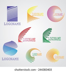 Abstract Unusual Modern Logo Design. Business Icons. 