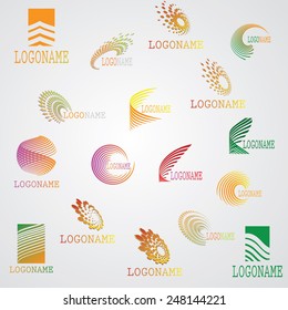 Abstract Unusual Modern Logo Design. Business Icons. 