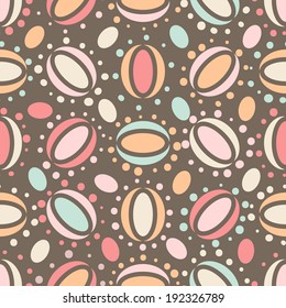 Abstract unusual ornament seamless pattern on brown background