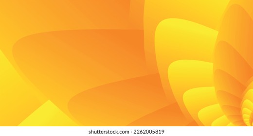 Abstract unusual psychedelic wide horizontal spiral illustration striped with gradient yellow triangles on gradient red and orange lines. Spiral striped pattern effect.