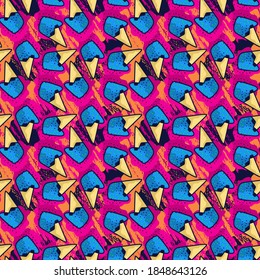Abstract unusual seamless backdrop with hand drawn ice creams