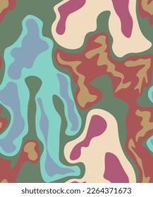 Abstract unusual seamless colorful pattern with wave elements