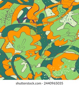 Abstract unusual seamless pattern wave shapes for apparel things, textile, texture, backgrounds and to print on fabric and other design things