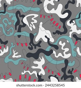 Abstract unusual seamless pattern wave shapes for apparel things, textile, texture, backgrounds and to print on fabric and other design things