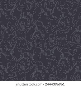 Abstract unusual seamless pattern wave shapes for apparel things, textile, texture, backgrounds and to print on fabric and other design things