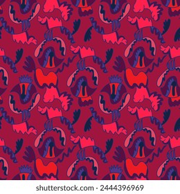 Abstract unusual seamless pattern wave shapes for apparel things, textile, texture, backgrounds and to print on fabric and other design things