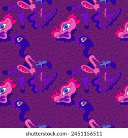 Abstract unusual seamless pattern wave shapes for apparel things, textile, texture, backgrounds and to print on fabric and other design things