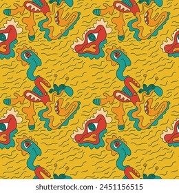 Abstract unusual seamless pattern wave shapes for apparel things, textile, texture, backgrounds and to print on fabric and other design things