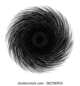 Abstract unusual strange shape. Dark abstract twirl element isolated on white background.