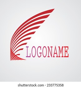 Abstract Unusual Striped Logo Design isolated on White Background. 