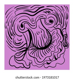 Abstract unusual vector artwork with hand drawn illustration