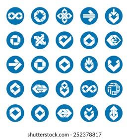 Abstract unusual vector symbols set, creative stylish icon templates collection.