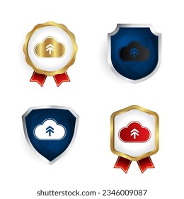 Abstract Upload Badge and Label Collection, can be used for business designs, presentation designs or any suitable designs.