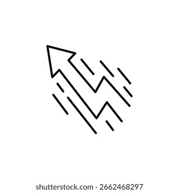 Flecha Abstractas Hacia Arriba Con Líneas De Guión Y Forma De Zigzag