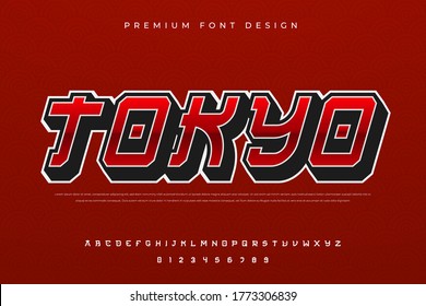 abstract urban alphabet font with modern and japanese culture style use for logo and brand 