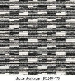 Abstract Urban Checked Motif Grain Stroke Textured Background. Seamless Pattern.