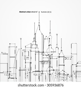 Abstract urban circuit of