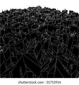 Abstract Urban City Boxes From Cube Vector 03