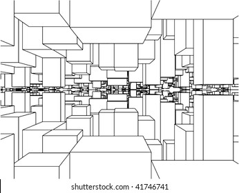 Abstract Urban City Boxes From Cube Vector 15