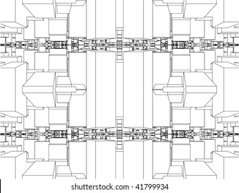 Abstract Urban City Boxes From Cube Vector 19