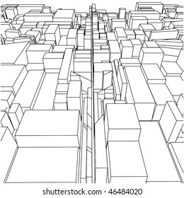 Abstract Urban City Boxes From Cube Vector 27
