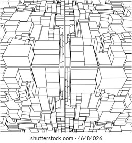 Abstract Urban City Boxes From Cube Vector 29