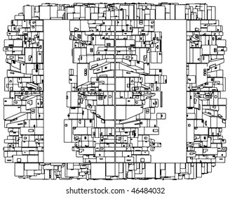 Abstract Urban City Boxes From Cube Vector 31