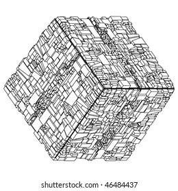 Abstract Urban City Boxes From Cube Vector 33