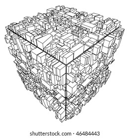 Abstract Urban City Boxes From Cube Vector 35