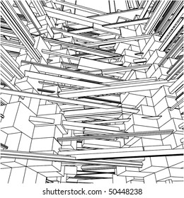 Abstract Urban City Building In Chaos Vector 151