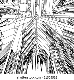 Abstract Urban City Building In Chaos Vector 165