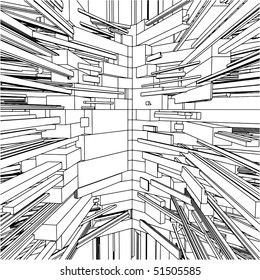 Abstract Urban City Building In Chaos Vector 166