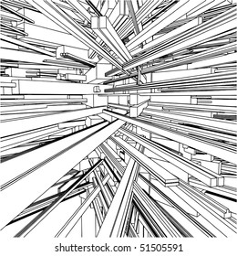 Abstract Urban City Building In Chaos Vector 168