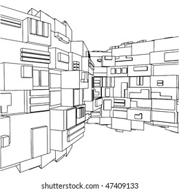 Abstract Urban City Building Vector 64