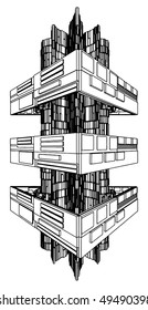 Abstract Urban City Building Vector 128