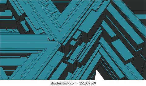 Abstract Urban City Construction 184